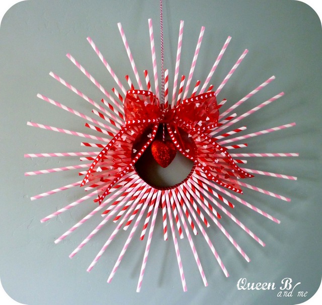 valentines day wreaths paper straw wreath