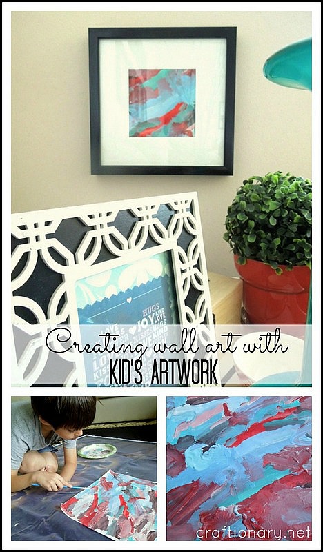 creating wall art with kids artwork