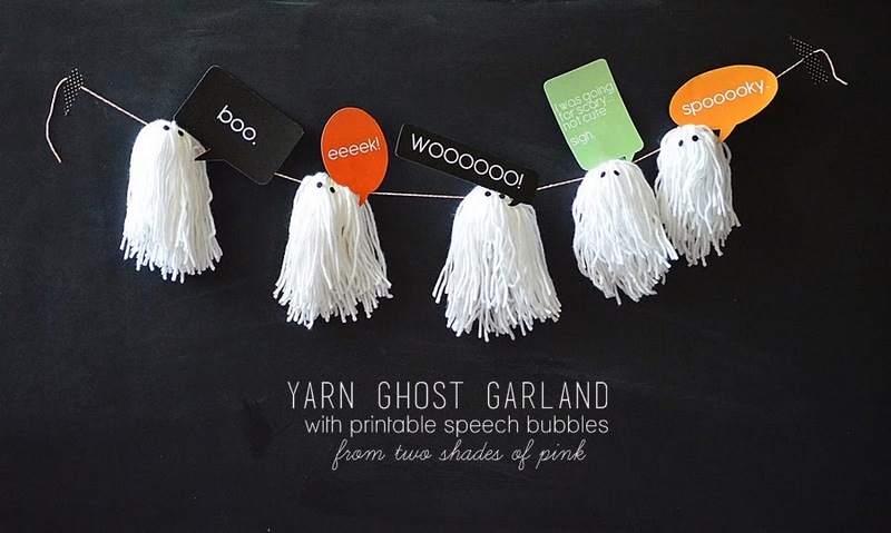 yarn ghosts garland