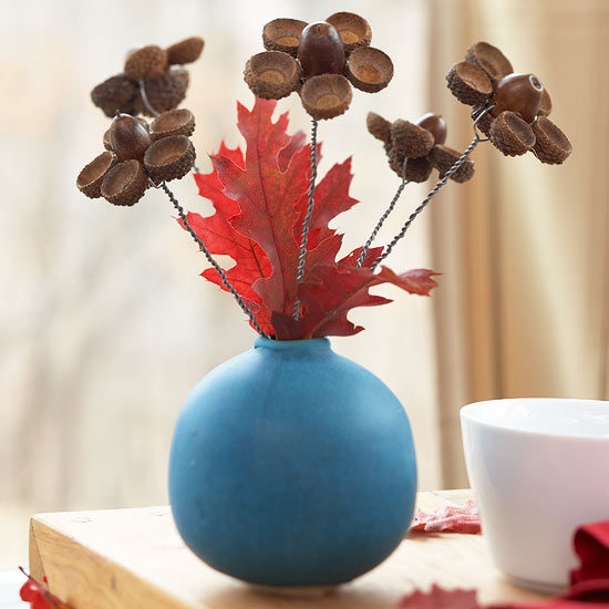 make acorn flower vase