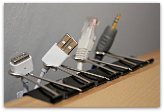 binder clip cable organizer