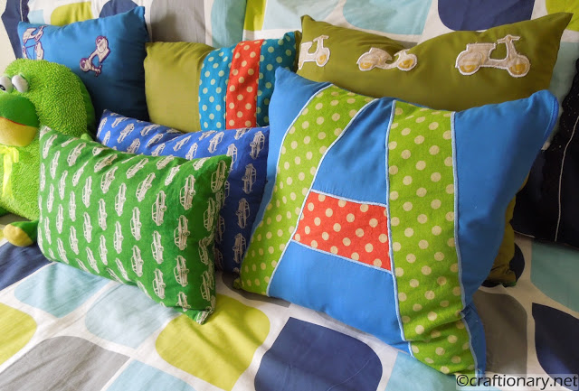 Boy Bedroom Pillows Cars Themed DIY