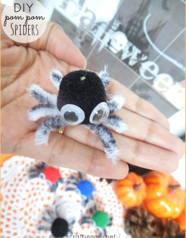 Easy and Cute DIY Pom Pom Spider Craft