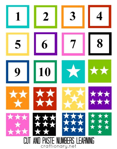 Number Matching Cut and Paste Free Printable