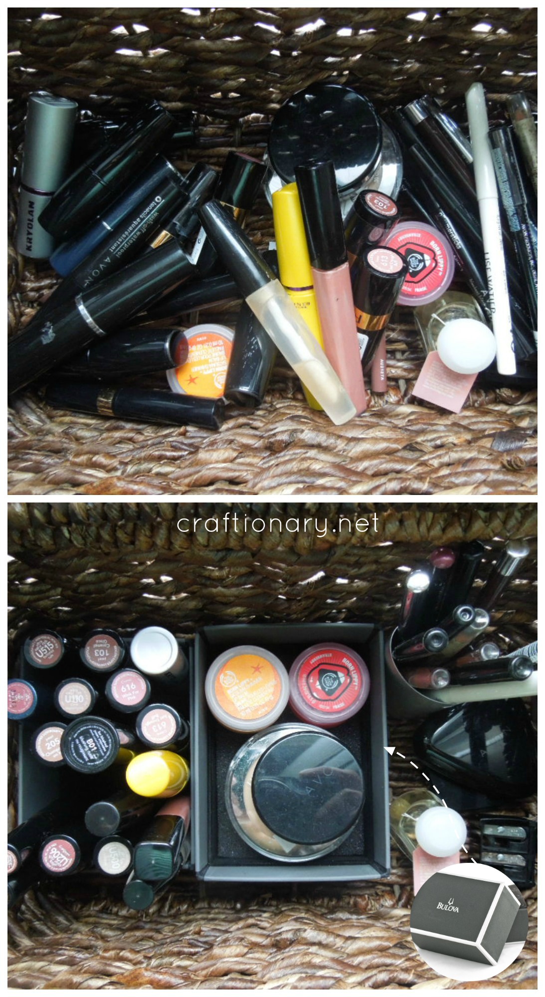 home organization makeup tips