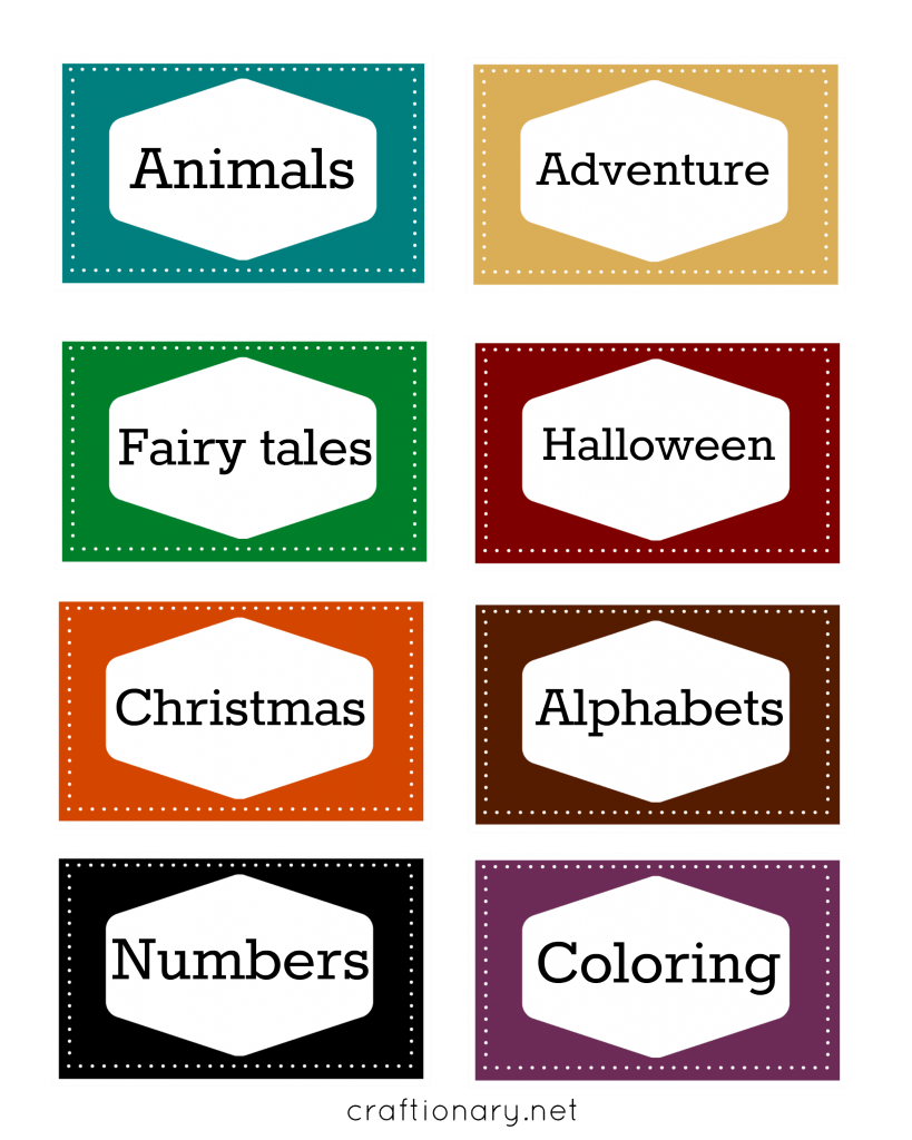 Free Book label Printables (Books Organization) - Craftionary