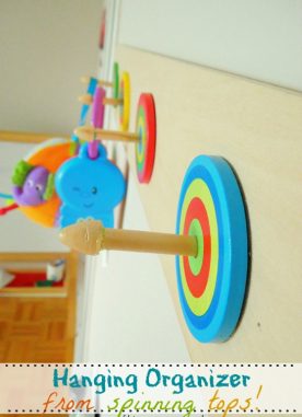 Hanging organizer from spinning tops