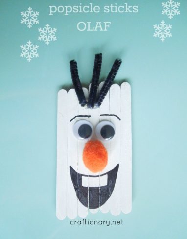 Popsicle Sticks Olaf: Frozen Snowman Craft