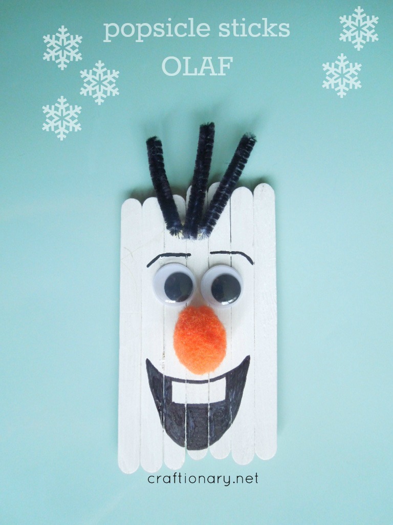 popsicle stick craft olaf snowman