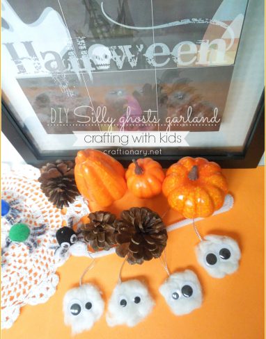 Silly ghosts garland (Crafting with kids)