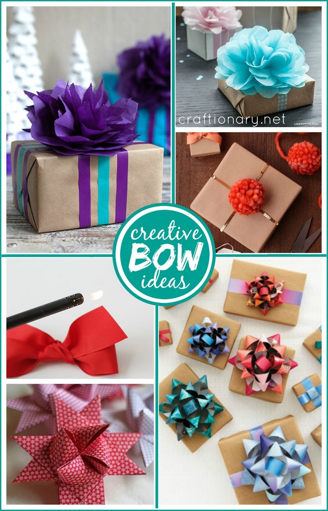 Gift wrapping bow ideas at craftionary.net