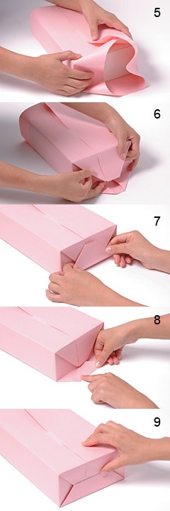 Gift wrapping guide - how to wrap the sides at craftionary.net