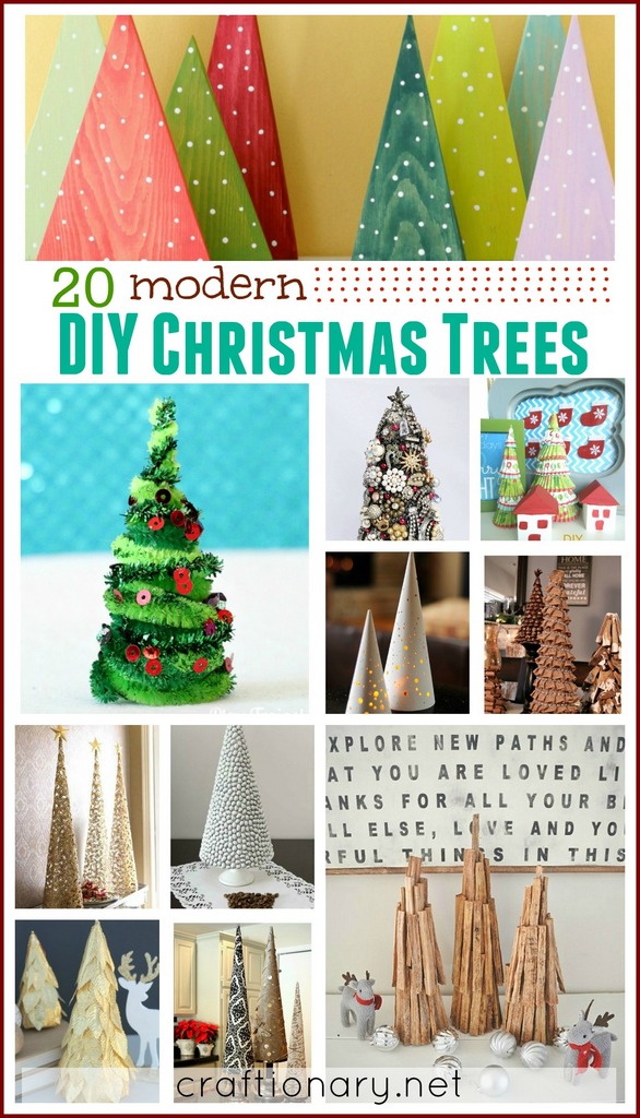 DIY Modern Christmas trees - craftionary.net