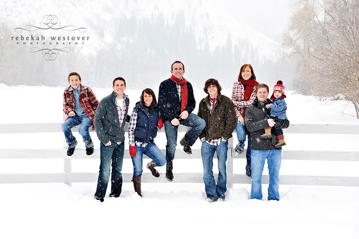 Snow Family photo on the fence