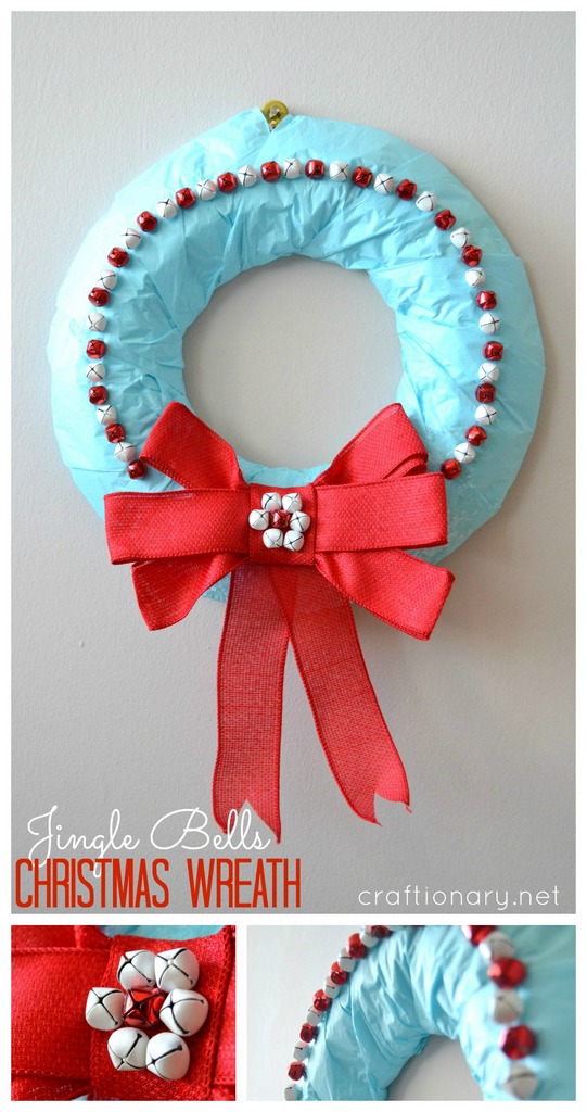 Jingle bells wreath at craftionary.net #Christmas #wreath