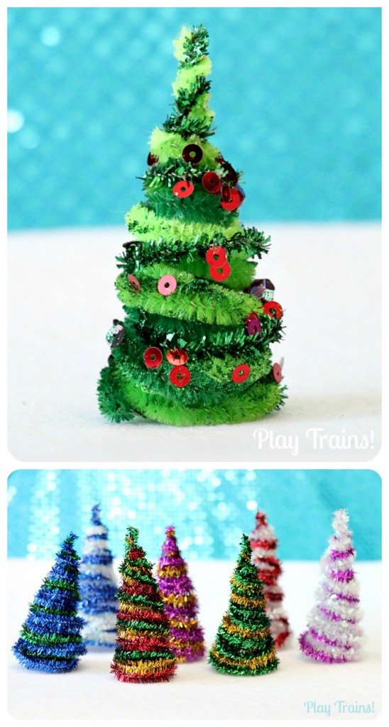 pipe-cleaner-christmas-trees