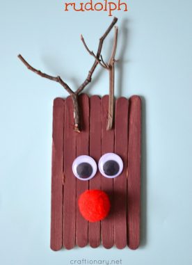 Popsicle Sticks Rudolph – Kids Christmas Craft