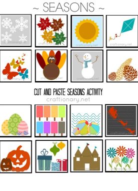 Seasons Matching Free Printable (Cut and Paste)