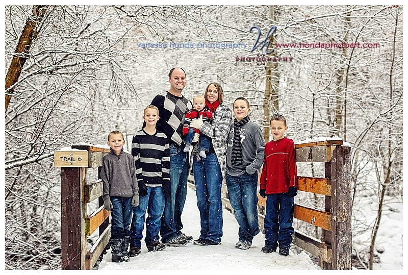 Snow Family photo on the bridge at craftionary.net