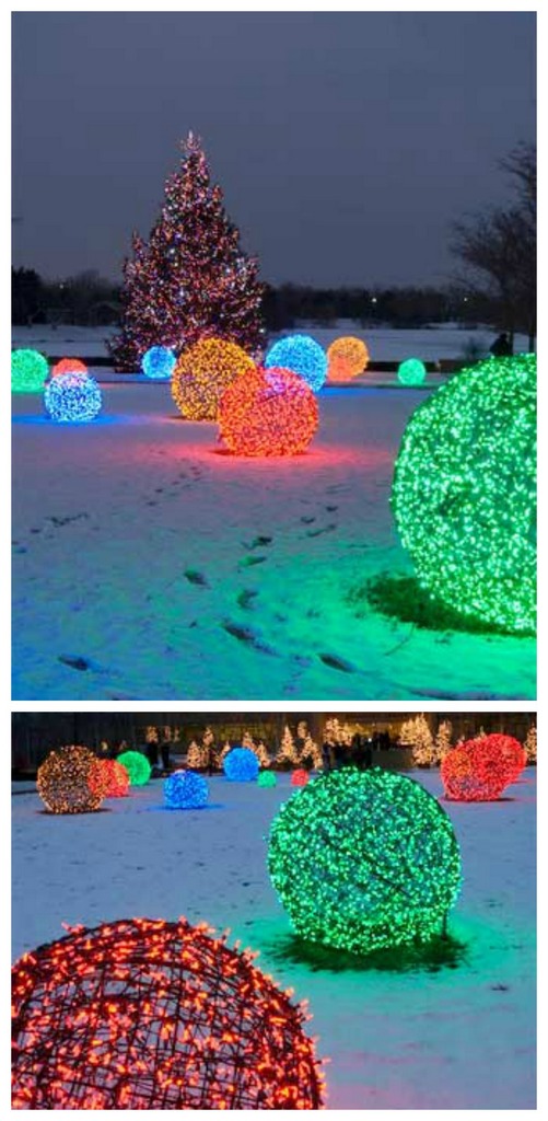 DIY Christmas light balls for outdoor decorating