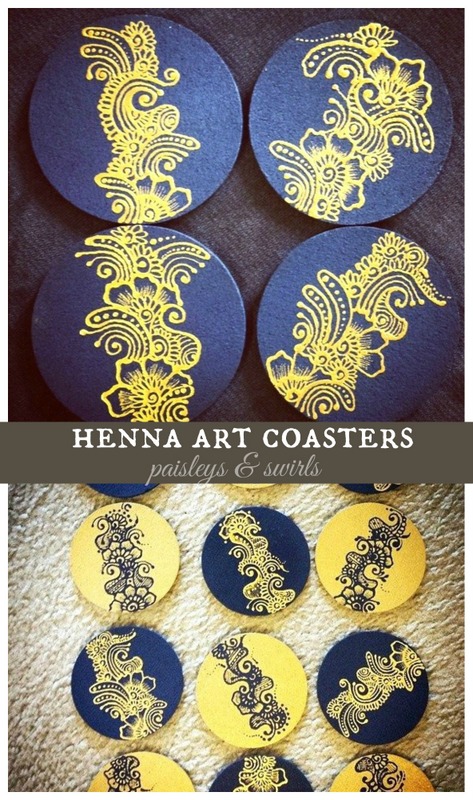 Mehndi art coasters