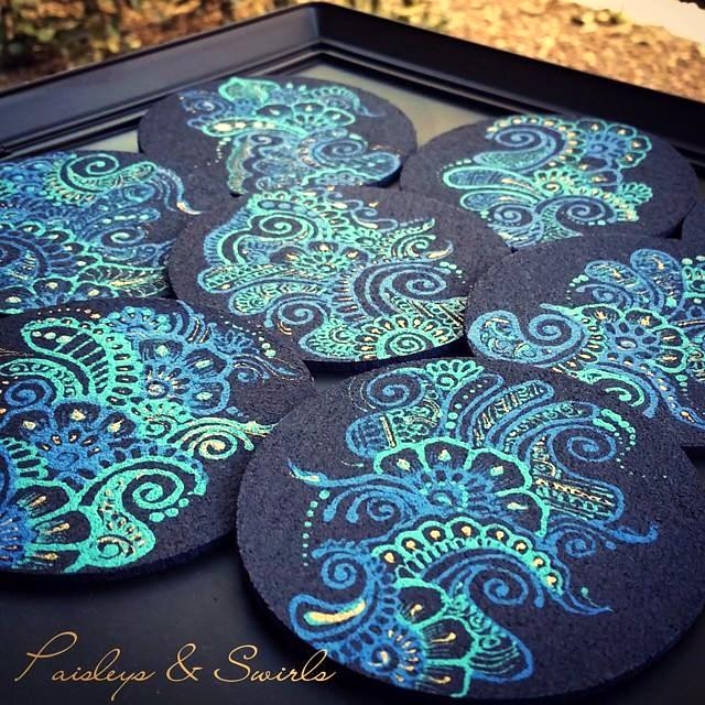 Creative henna coasters