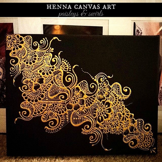 henna mehndi canvas art project