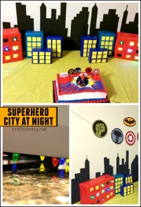 DIY-spiderman-lighted-buildings - Craftionary