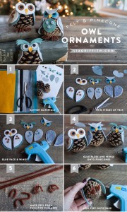 Adorable pine cone owls
