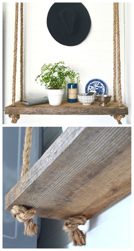 hanging rope shelf