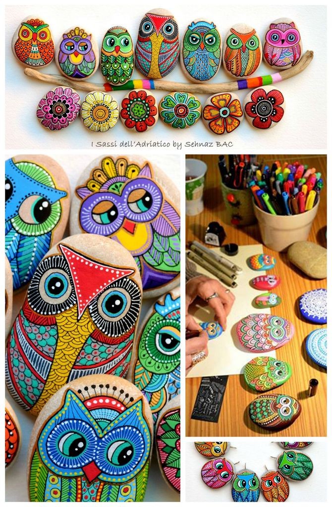 DIY-painted-owl-rock-painting