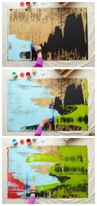 DIY squeegee to create abstract