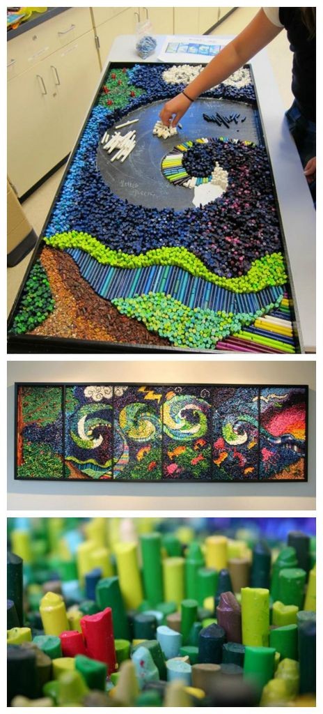 Crayon-mosaic-art-project