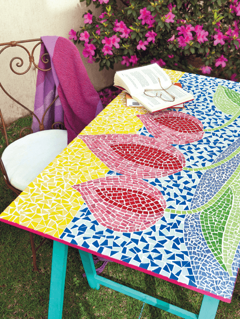 Garden mosaic table