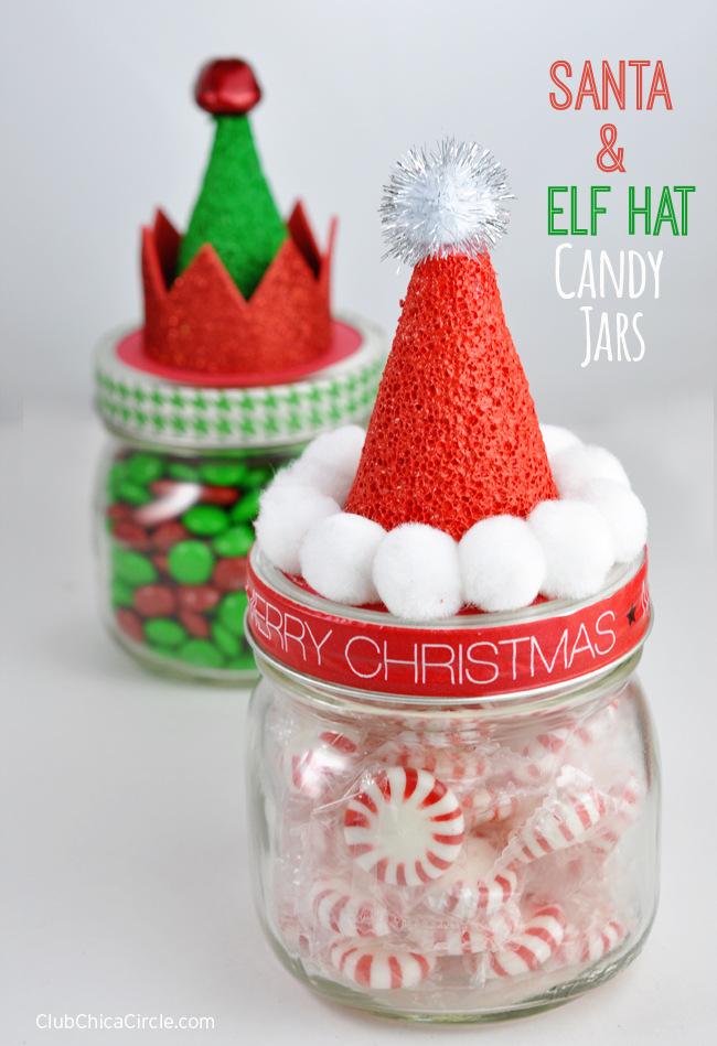 santa-and-elf-hat-candy-jars