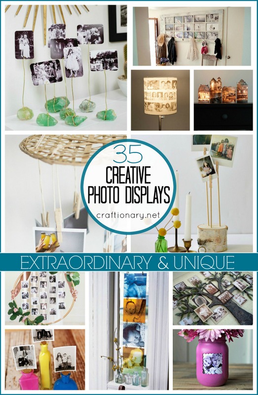 Creative hanging photo displays and picture stands