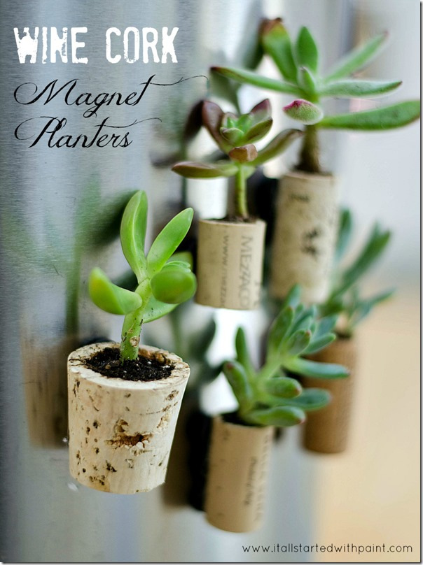 Wine Cork Magnet Planter