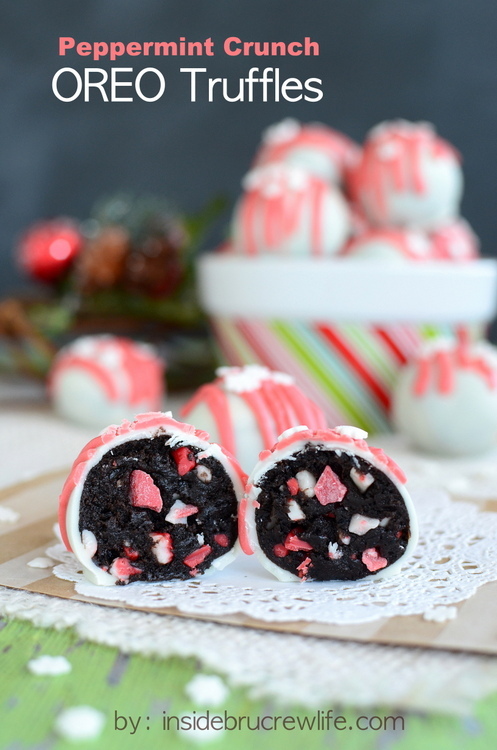 Peppermint crunch oreo truffles