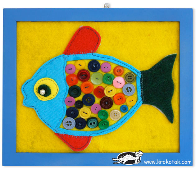 button collage fish