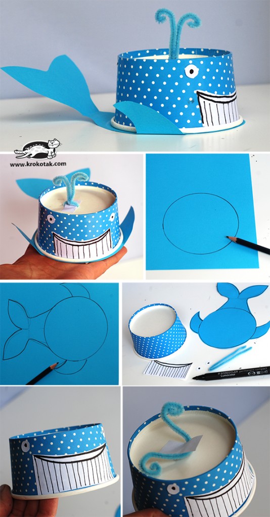 paper cup whale craft