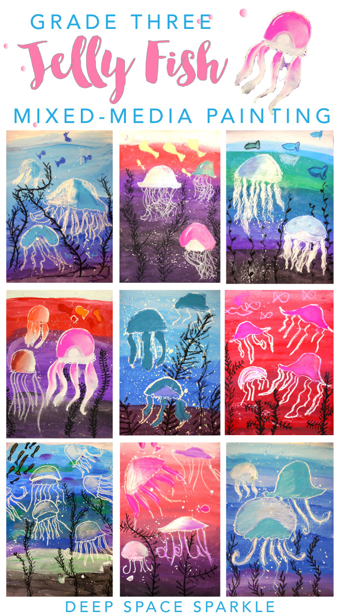 mixed media jelly fish craft