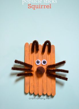 Popsicle sticks squirrel (Kids craft)