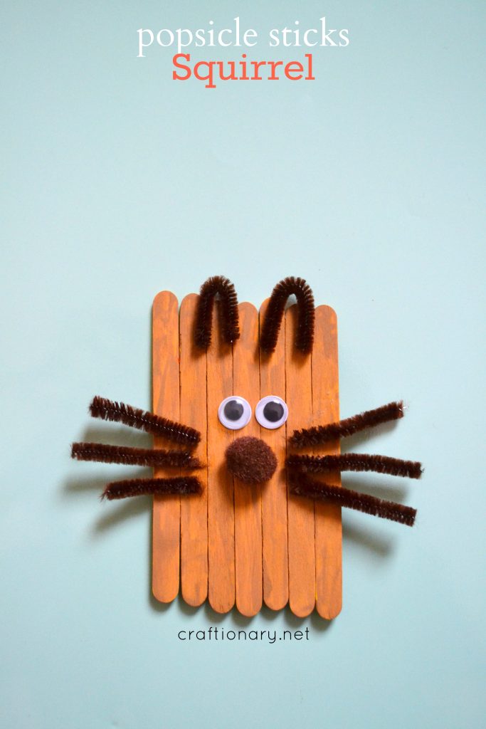 Popsicle-sticks-squirrel-craft