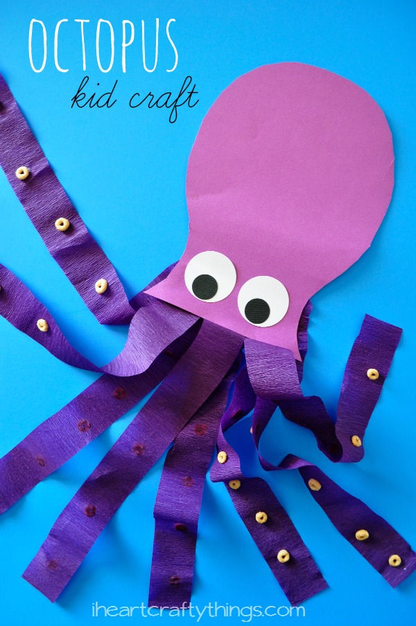 Sea animal paper octopus kids craft