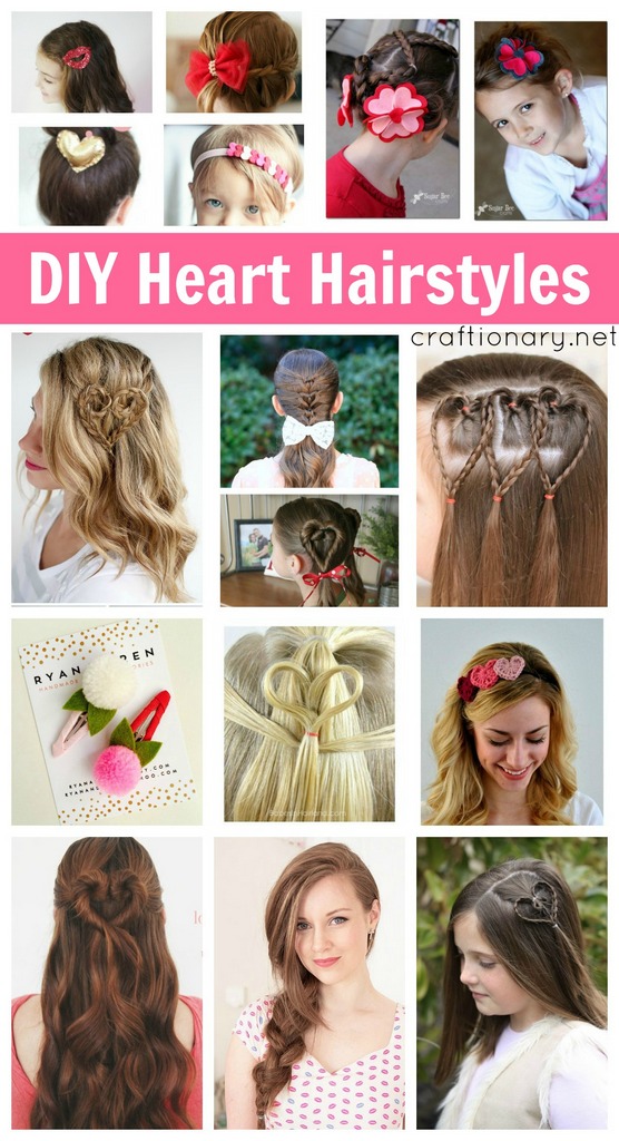 DIY Heart Hairstyles (easy tutorials) - Craftionary