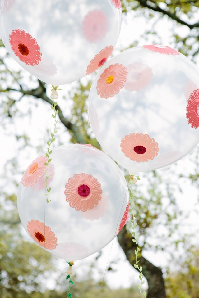 flower decorated balloons