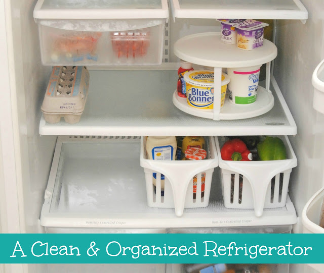 use lazy susan in fridge for ease