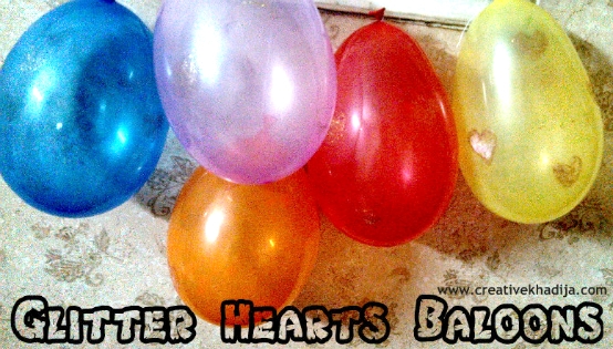 glitter hearts balloons