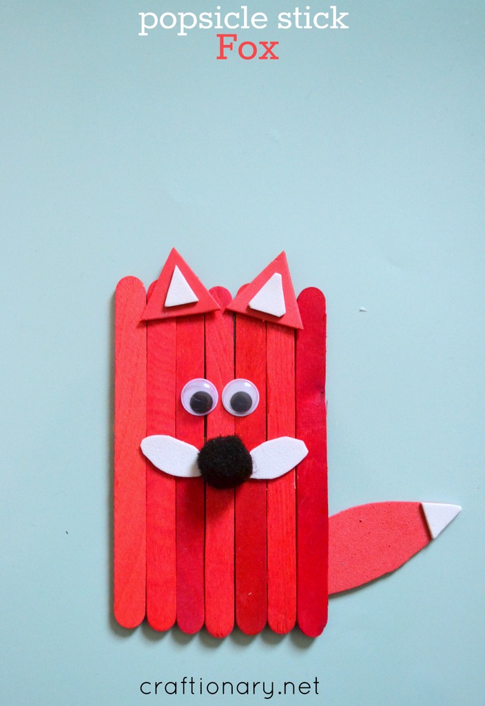 Popsicle stick fox tutorial - Craftionary