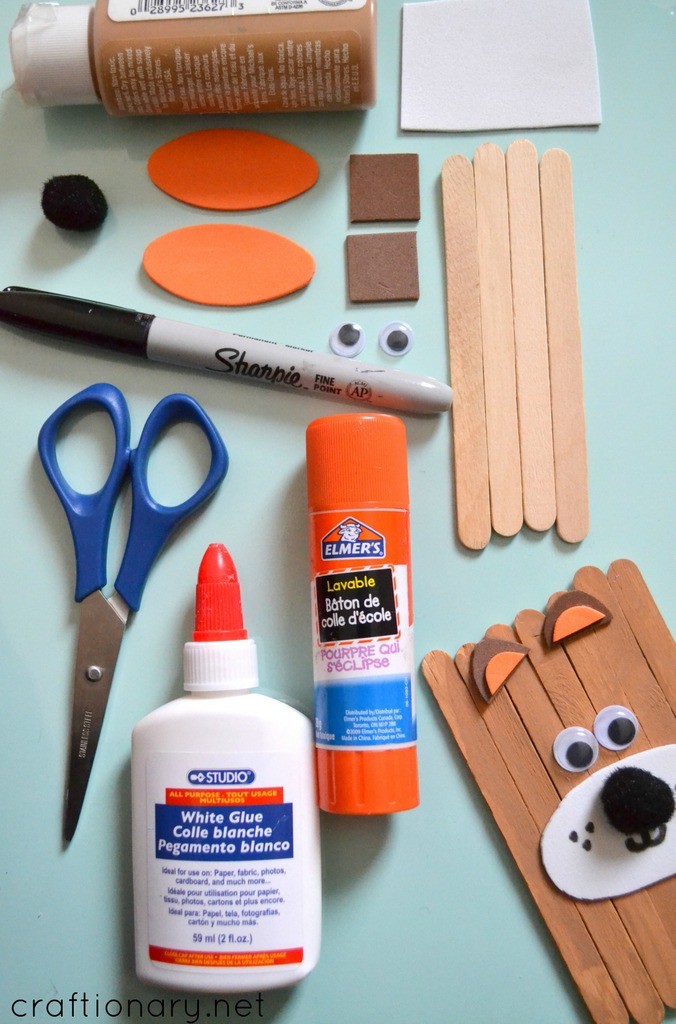 popsicle stick crafts grizzly bear